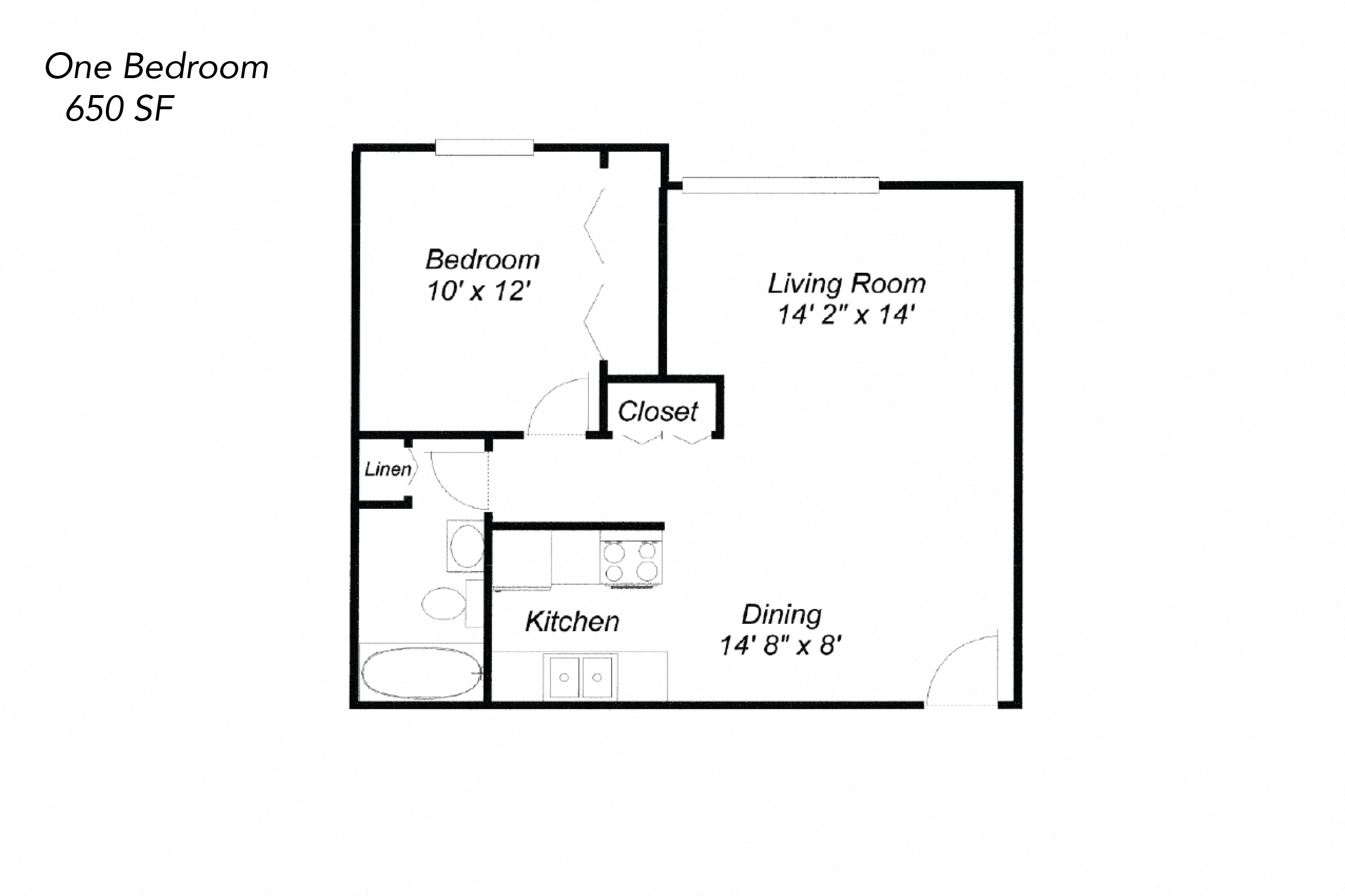 Floor Plans of Viking Terrace Apartments in Worthington, MN